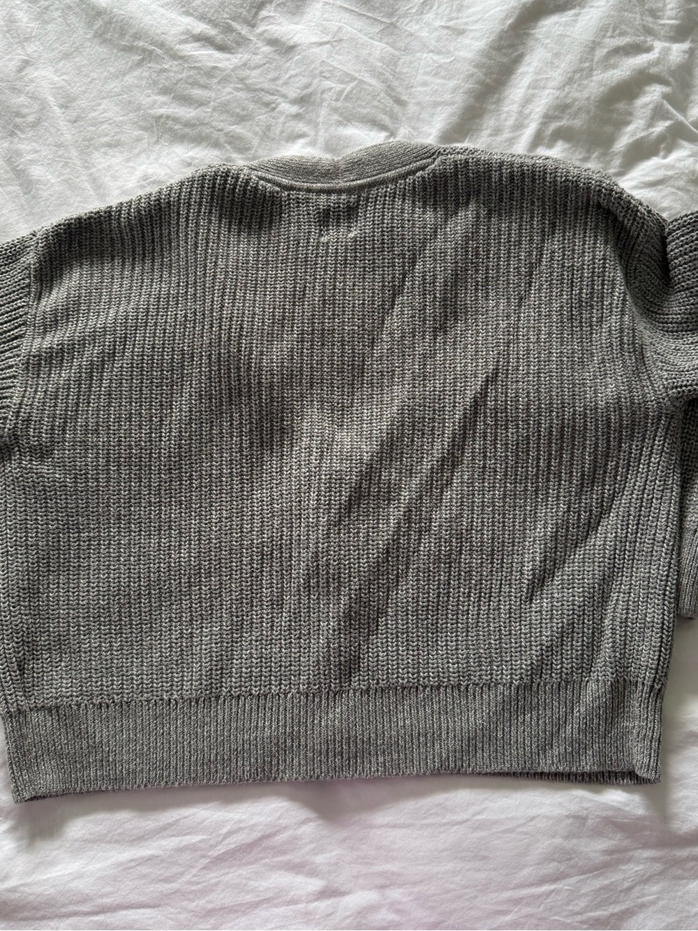 GAP Light Gray Ribbed Button Cardigan - Picture 3 of 3